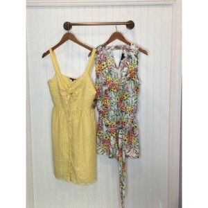 Bebop | 2 Piece Lot Yellow Sundress/Floral Romper XL